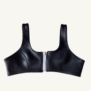 Hoaka Swimwear Zipper Front Black and White Bikini Top Size Medium